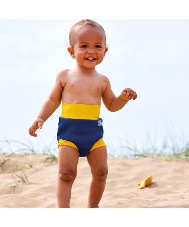 Splash About Baby & Toddler Happy Nappy Reusable Swim Nappy Navy/Yellow 0-3 Months | Best Swim Nappy for Infants - Buy Online on GoSupps.com