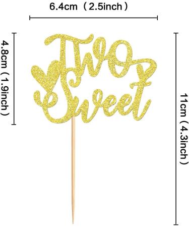 Keaziu 24 Pack Valentine's Cupcake Toppers Two Sweet Cupcake Picks for Wedding Proposal Engagement Bridal Shower Sweet Love Theme Party Cake Decoration Sweet Gold - Buy Online on GoSupps.com
