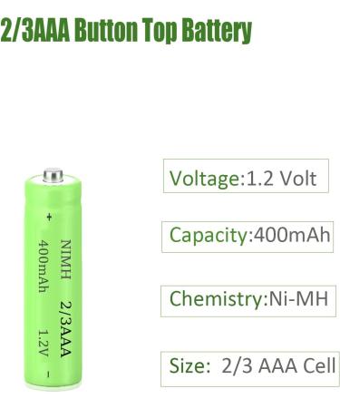 1.2V 400mAh NiMH Rechargeable Batteries - 12 Pack Button Top for DIY LED Solar Lights | International Shipping Available - Buy Online on GoSupps.com