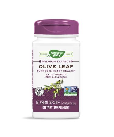 Nature's Way Premium Extract Standardized Olive Leaf 20% Oleuropein, 60 Count