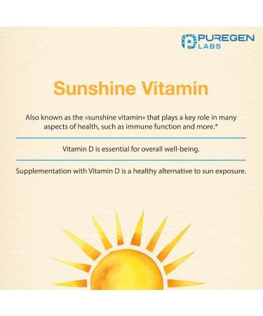 Puregen Labs Vitamin D3 50 000 IU (1250 mcg) 100 Weeks Supply for Healthy Muscle Function and Immune Support Non-GMO Gluten Free 100 Vegetable Capsules 100 Count (Pack of 1) - Buy Online on GoSupps.com