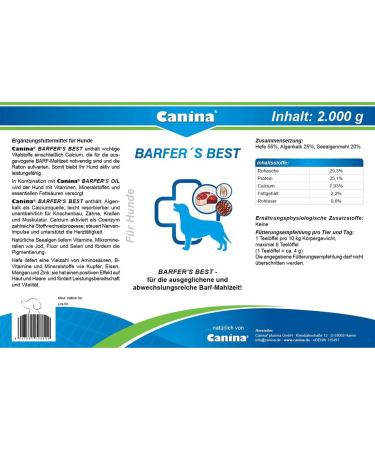 Canina Barfer's Best Dog Food Supplement & Pharma Barfer's Oil Bundle - 2 kg + 500 ml | Premium International Shipping - Buy Online on GoSupps.com