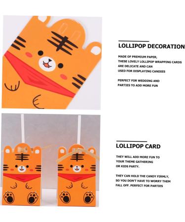  PRETYZOOM PRETYZOOM 40 Pieces Lollipop Ornament Paper Card Wrapping Paper Message Cartoon Lollipop Decoration For Candy Candy Holder - Buy Online on GoSupps.com