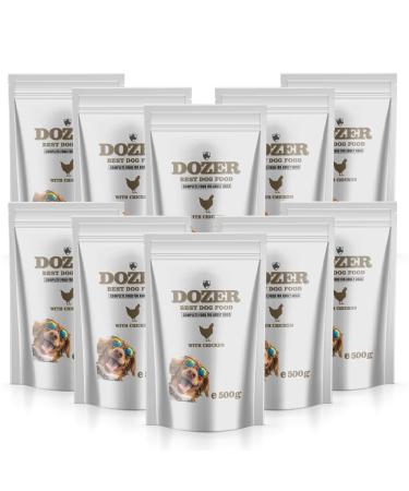 DOZER Adult Dog Food 10 x 500 g | Complete Food with Chicken | Natural and Nutritious | Premium Dog Food 10 x 500 g