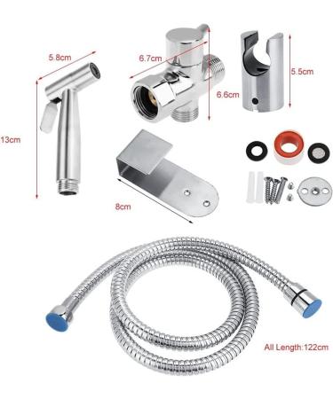 Premium Stainless Steel Handheld Toilet Bidet Sprayer | Ultimate Bathroom Shower Water Spray Head Set - Buy Online on GoSupps.com