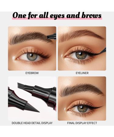 KBRPEY Microblading Liquid Eyebrow Pencil 2 in 1 Dual Ended Eyebrow Pencil with 4 Fork Tips Long Lasting Waterproof for Natural Eye Makeup - Buy Online on GoSupps.com