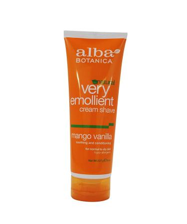 Alba Botanica Very Emollient Cream Shave Mango Vanilla 8 oz ( Pack of 3)