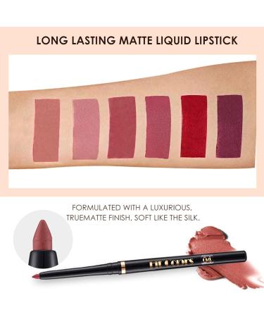 3 Velvety Matte Liquid Lipsticks + Lip Liner Set for Black Women - Rose Lip Stain, Waterproof & Long Lasting 24 Hours | One Step Lips Makeup Kit - Buy Online on GoSupps.com