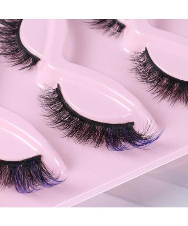 Colored Wispy False Eyelashes - Fluffy Faux Mink Cat Eye Lashes Kit | 10mm Natural 3D Lashes - 5 Pairs Easy to Apply - Buy Online on GoSupps.com