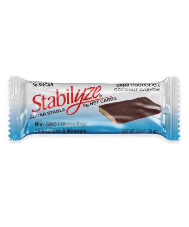 Stabilyze Nutrition Bar - Dark Chocolate Coconut Cashew, 12 Count Dark Chocolate Coconut Cashew 12 Count (Pack of 1)