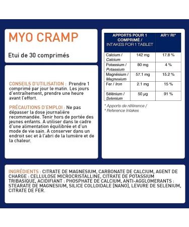 MYO CRAMPES Special Cramps Physical Effort Daytime Night Helps Electrolyte Balance with Magnesium French Laboratory Eric Favre - Buy Online on GoSupps.com