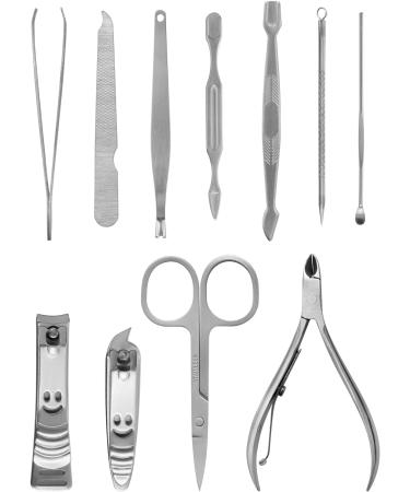 LaRoc 12pc Manicure & Pedicure Set - Nail Clippers Cuticle Remover - Luxurious Face Foot Hand Nail Care Kit - Pedicure Sets for Feet Mens Grooming Kits & Manicure Set for Women - Buy Online on GoSupps.com