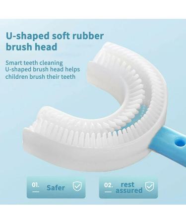 HDDH 2 Pcs U-Shaped Baby Toothbrush for Kids 6-12 Years - Food Grade Silicone, 360 Oral Teeth Cleaning Design - Buy Online on GoSupps.com