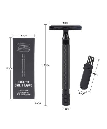 Vintage Manual Short Grip Classic Safety Razor for Men | Brush Included | Silver Double Edge Shave & Hair Removal - Buy Online on GoSupps.com