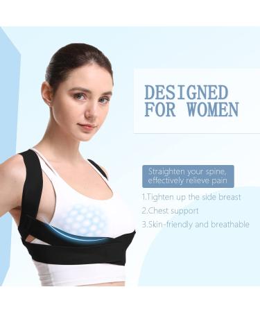 Focuswell Posture Corrector | Adjustable Back Brace for Women | Black S-M Size | Shoulder Neck Back Pain Relief Support - Buy Online on GoSupps.com