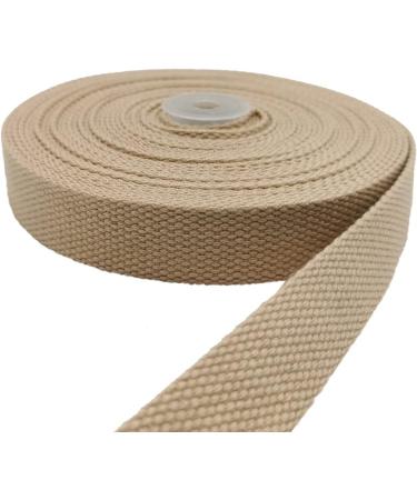 1 Inch Wide 10 Yard Heavy Cotton Webbing Strap for Bag Handles & Belts - Khaki - Buy Online on GoSupps.com
