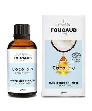 FOUCAUD | Coconut vegetable oil | Cocos nucifera | ORGANIC | 100% natural | Softening | Protective | Nourishes the hair fiber | 50 ml | French brand since 1946