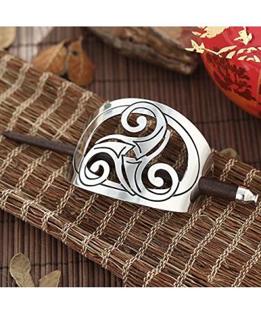 Buy 2-Piece Celtic Carved Hair Clip Set | Vintage Hair Jewelry for Women | Wood & Metal Braids Accessories - Buy Online on GoSupps.com