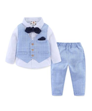 famuka Baby Boys Gentleman Suits Kids Tuxedo Clothing Set Blue 80