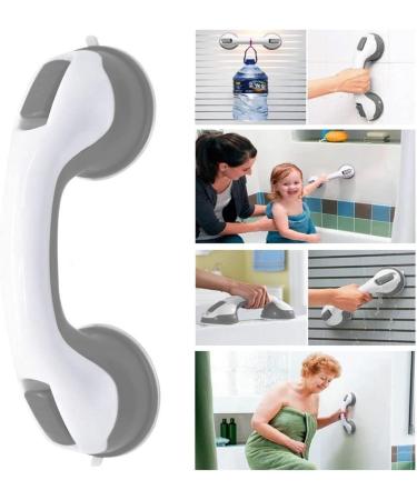 Harrianna Suction Bathroom Grab Rails 2 Pack(White-Gray) Bathroom Balance Bar-12 Inch Shower Handle Bar Offers Safe Grip with Strong Hold Suction Cup for Bathtubs and Showers Seniors Disabled Handicap Elderly Safety Grip Grab Assistance Product - Buy Online on GoSupps.com