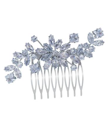 Angoily Crystal Side Hair Comb Crystal Hair Comb Hair Topper Wedding Hair Comb Wedding Bridal Hair Comb Hair Accessory for Girls Tiara Zircon Decorate Bridesmaid Flower Girl