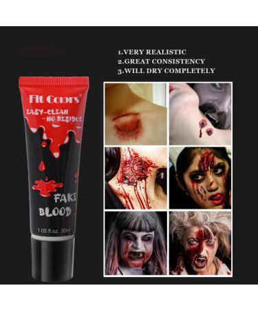 GL-Turelifes Halloween Fake Blood Paint Makeup | Coagulated Blood Gel for Zombie Vampire & Monster SFX | 1.06oz Bright Red Special Effects Wound Modeling - Buy Online on GoSupps.com