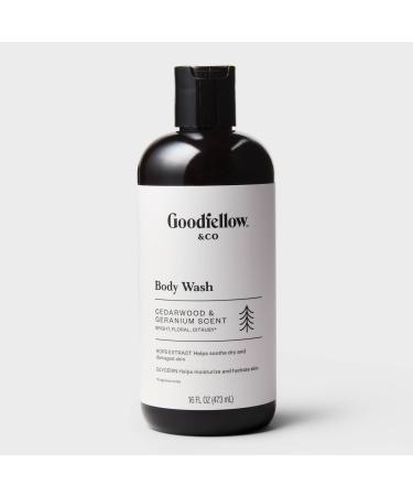 Good'fellow & Co Cedarwood & Geranium Body Wash Moisturizing Formula with Hops Extract Sulfate-Free - 16 fluid ounce