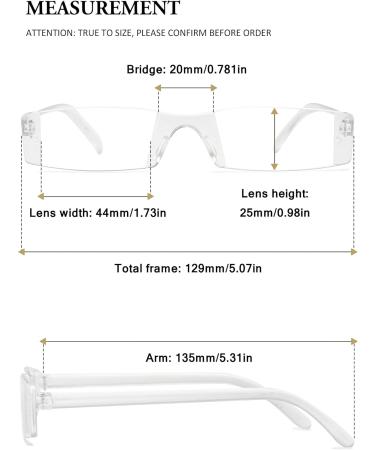 Vevesmundo Men's Frameless Reading Glasses - 5 Pieces of Plastic Visual Aid +1.5 +2.0 +2.5 +3.5 +4.0 - Lightweight Transparent Reading Aid - Buy Online on GoSupps.com