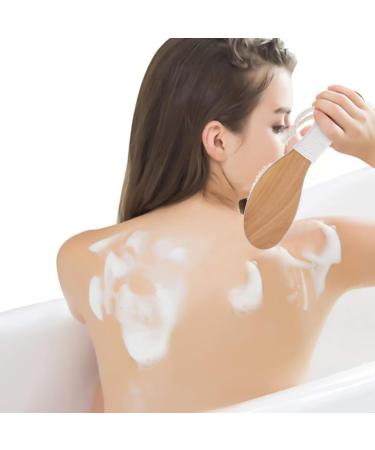 PATKAW Body Bathing Brush Horsehair Back Scrubber Bath Exfoliating Brush Bathroom Body Scrubber - Buy Online on GoSupps.com