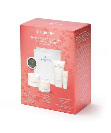 Borghese 7-Piece Skin Perfecting Gift Set - Includes Mud Mask AHA BHA Overnight Mask Night Face Cream Hand Sheet Masks Shower Gel & Body Cream - Buy Online on GoSupps.com
