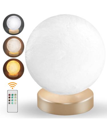 10000 LUX Day Light Therapy Lamp, 3D Printed Light Therapy Happy Lamp with Remote Control, Night Light with 4 Brightness,Timer and 3 Color Temperatures for Creative Home Decor & Gift(Golden Base) Base-Golden