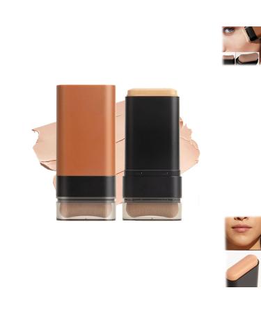 Multi-Use Foundation Stick Makeup with Built-In Foundation Brush Hydrating Lightweight Foundation Stick with Brushz Longwear Contour Stick Foundation Face Stick Natural Finish (04 0.71 Ounce (Pack of 1)) 04 0.71 Ounce (Pack of 1)