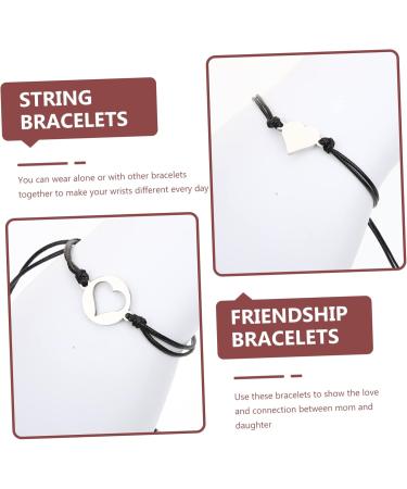 COHEALI Women Bracelet 1 Pair Cutout Heart Bracelet Woven Bracelets Rope Bracelet for Women Miss Jewelry Heart-shaped - Buy Online on GoSupps.com