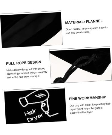 Healeved 5 Pcs Hair Dryer Storage Bag Travel Jewelry Bag Storage Organizer for Hair Dryer Bags Black Flannel - Buy Online on GoSupps.com