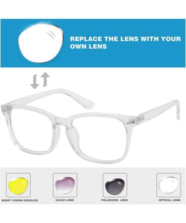 Buy Blue Light Filter Glasses - Unisex Non-Prescription Clear Lens in Black Gray Leopard & Transparent - Buy Online on GoSupps.com
