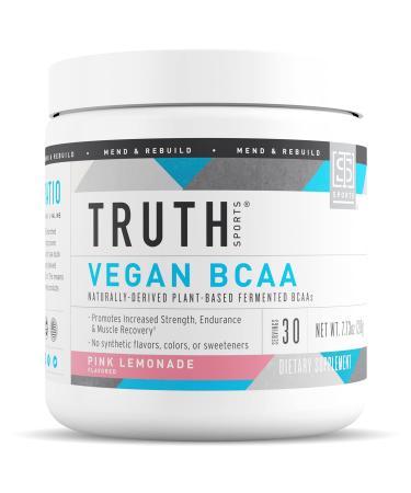 Truth Nutrition Vegan BCAA Powder- 2:1:1 Ratio Natural BCAAS Amino Acids Powder for Energy, Muscle Building, Post Workout Recovery Drink for Muscle Recovery (Pink Lemonade, 30 Servings)