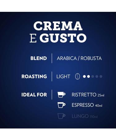 Lavazza Crema E Gusto Medium Roast Coffee Capsules Compatible with Nespresso Original Machines creamy coffee chocolate hints wood and spice aftertaste (10 Count) Pack of 1 - ( Packaging May Vary ) Crema e Gusto 10 count (Pack of 1) - Buy Online on GoSupps.com