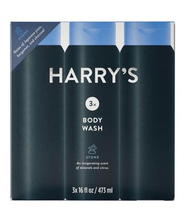 Harry s Men s Body Wash Stone Scent 16 Fluid Ounce (Pack of 3)