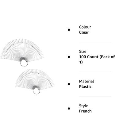 100 PCS Clear Fake Nail Swatches Display Sticks - Nail Art Tips Color Sticks for Gel Polish Practice - Buy Online on GoSupps.com