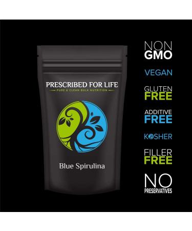 Prescribed For Life Blue Spirulina Powder Pure Vegan Superfood Gluten Free Natural Non GMO Blue Algae Powder (Phycocyanin) Packed with Protein Vitamins & Antioxidants (56g) - Buy Online on GoSupps.com