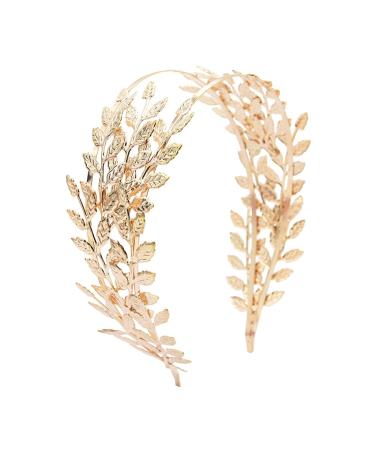 KIPETTO Greek Roman Goddess Gold Leaf Crown Bridal Wedding Headband