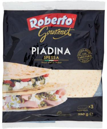Roberto Gourmet Piadina Spessa Piadina 350 g Pack of 10 Each Pack Contains 3 Envelopes + Polpa di Pomodoro 400 g - Buy Online on GoSupps.com
