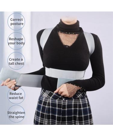 Invisible Posture Corrector Back Brace - Adjustable Large Gray Chest & Spine Support for Hunchback Correction & Scoliosis Relief - Buy Online on GoSupps.com