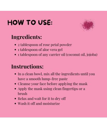 Rose Petal Powder by Meesha | Natural Skincare & Haircare for Radiant Skin | DIY Face Masks Bath Salts & Body Scrubs - Buy Online on GoSupps.com