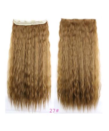 Iluu #27 Honey Blonde Clip-In Hair Extensions - 24 Deep Corn Wave Curly 110g Heat-Resistant Synthetic for Parties - International Shipping Available - Buy Online on GoSupps.com