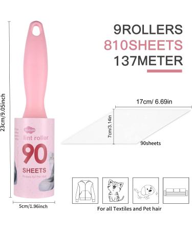 Sticky Lint Roller & Brush Set - 8 Replacement Rolls for Hair Clothes Sofa & Carpet | Animal Hair Remover - 90 Sheets Each - Buy Online on GoSupps.com