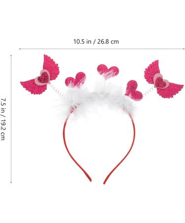 minkissy Valentines Day Headpieces Rosy Heart Head Bopper Love Wing Hair Hoop Glitter Heart Hair Band Wedding Valentines Day Hair Accessories for Women and Girls - Buy Online on GoSupps.com