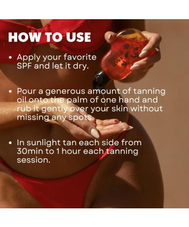 Organic Dark Tanning Oil No SPF - Cruelty-Free Vegan Travel Size Almond & Vitamin E Infused - Buy Online on GoSupps.com