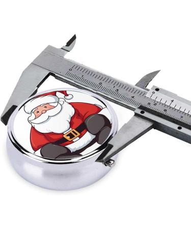 Cute Santa Claus Round Pill Box - Portable 3 Compartment Medicine Organizer for Travel & Vitamins - Buy Online on GoSupps.com