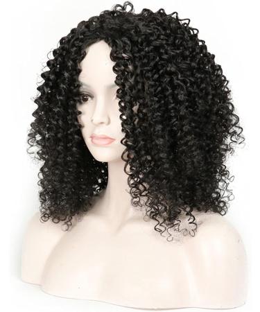 KKJKK Short Curly Mid-Part Wig for Black Women - Shoulder Length Fluffy Natural Wave Synthetic Hair Heat-Resistant for Daily & Party Use - Buy Online on GoSupps.com